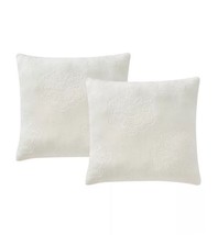 Infinity Home 2pk 18 Square Textured Decorative Pillows - Ivory T4103262 - £37.03 GBP