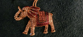 New Betsey Johnson Necklace Elephant Pink Rhinestones Collectible Nice Decorate - £11.79 GBP