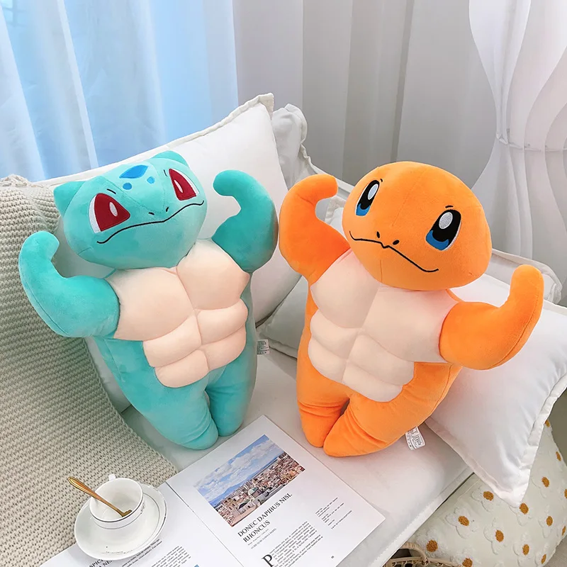 45 cm Muscle Psyduck Pokemon Plush Anime Doll Kawaii Bulbasaur Charmander Giant - $25.51