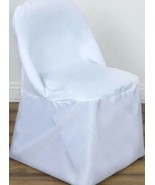 Set of  Four (4) ~ White Chair Covers ~  100% Polyester - £20.46 GBP