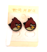 New Girls Angry Birds Stud Earrings Red Yellow White Black Metal 1/4 inch - £4.79 GBP