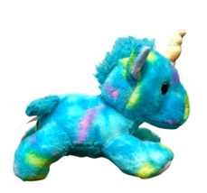 Aurora Unicorn Plush Tie Dye Blueberry Ripple Stuffed Animal 7 Inch Blue Pastels - £5.34 GBP