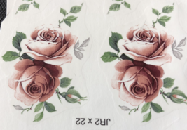 M66 - Ceramic Waterslide Vintage Decal - 6 Double Pink Roses - 2.5&quot; - $1.50