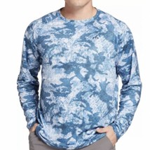 Field &amp; Stream Mens Wick Shirt Blue XL Long Sleeve Fishing Wave Print UPF30+ - £15.69 GBP