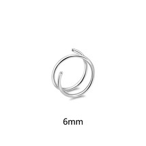 Double Nose Hoop Ring Single Surgical Stainless Steel Spiral Nose Ring Piercing  - £8.01 GBP