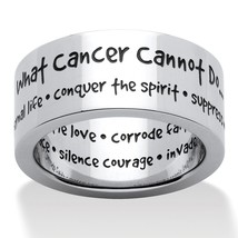 What Cancer Cannot Do Message Eternity Stainless Ring Size 6 7 8 9 10 11 12 - £81.18 GBP