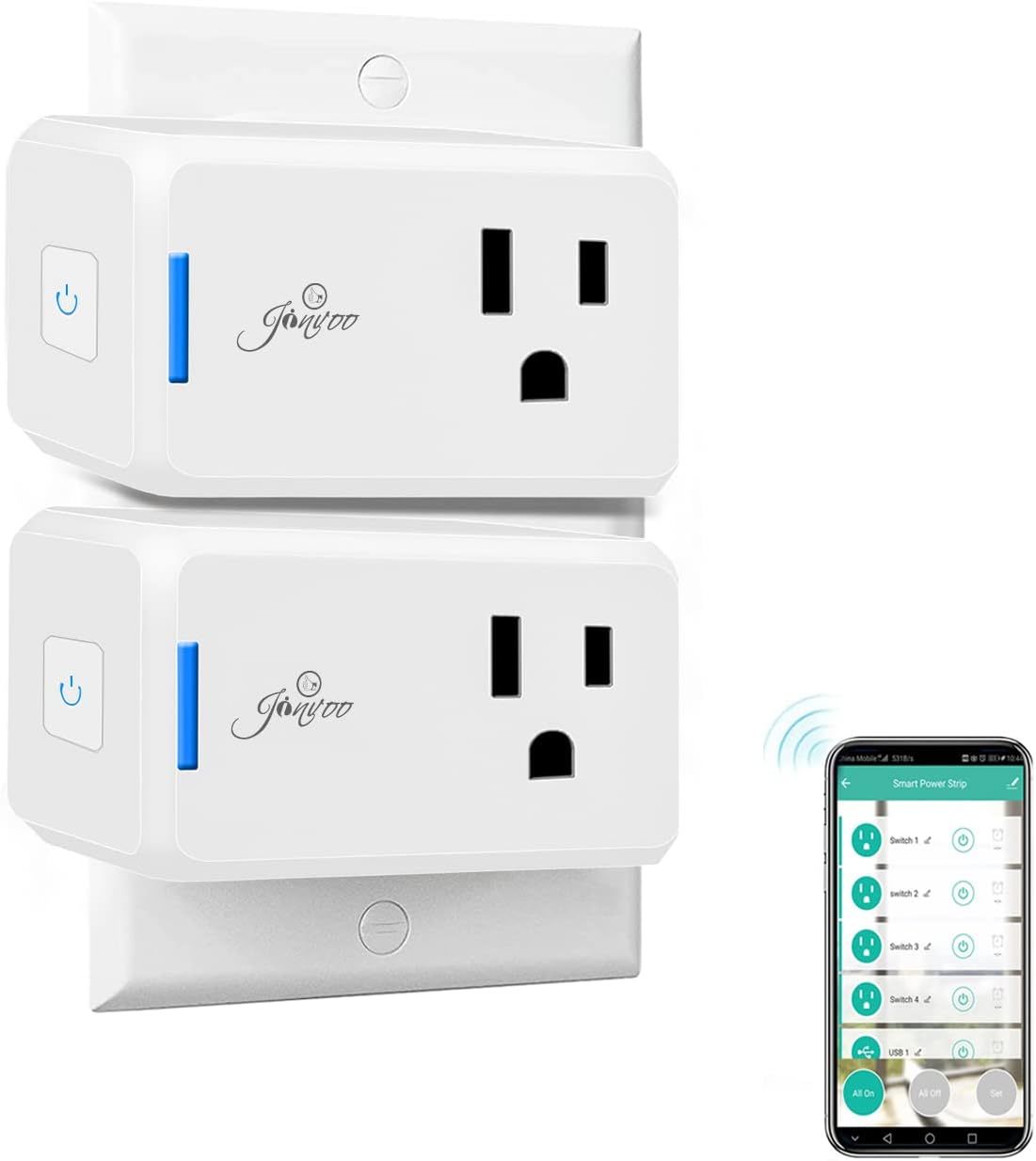 Two-Pack Wi-Fi Smart Plug Wireless Mini Outlet With Timing Function, Sch... - $40.94