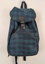 Gap Backpack Vintage 90s Green Navy Blue Plaid Grunge Bucket Cinch - $24.99