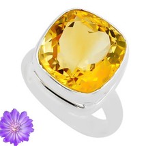 Anniversary Gift For Girls Citrine Gemstone 925 Silver Cluster Ring Jewelry - £5.86 GBP