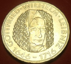 Gem Unc Silver Germany 1966-D 5 Mark~250th Anniv Gottfried Wilhelm Leibn... - £29.53 GBP