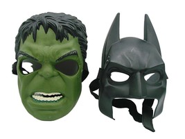 Lot of 2 Masks Incredible Hulk Batman Plastic Face Mask Costume Kids Toy Collect - £19.16 GBP