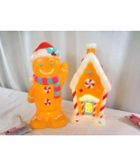 11” Gingerbread House and Gingerbread Man Table Top Christmas Blow Molds... - $39.60