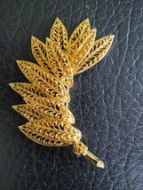 Vintage Jewelry Signed PIM Joseph P. Piscitelli Leaves Pin Brooch - £18.50 GBP