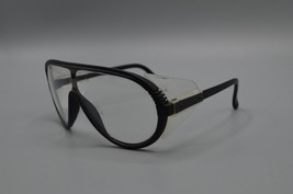 Plastic Safety Goggles Art Deco Aviator Style Black LL Side Guards 138mm Vtg - £15.50 GBP