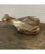 Vintage Beautiful Hand Carved Alabaster Whale Small Figurine Beach Nautical - $16.95