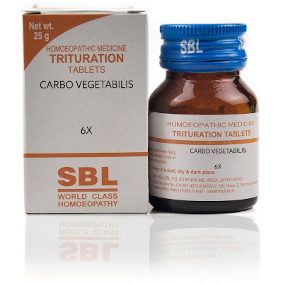 SBL Carbo Vegetabilis 6X (25g) PURE HERBAL REMEDY SHIPPING WORLDWIDE - $13.85