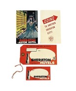 Vtg Sheraton Astor Hotel New York Luggage Label Tag Postcard Reservation... - $28.66 CAD