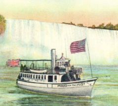 Niagara Falls Maid Of The Mist USA Flag Postcard Vintage Antique Old Can... - £7.90 GBP