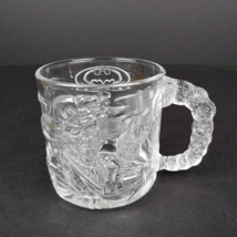 Vintage 1995 McDonalds Batman Forever Two-Face Clear Glass Mug 3.25&quot; Tall - £7.12 GBP