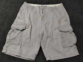 Vintage Plugg Cargo Shorts Men 34 Gray High Rise 11 &quot; Inseam Y2K - £18.20 GBP