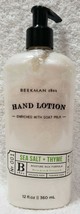 Beekman 1802 Hand Lotion SEA SALT THYME Moisture Rich Goat Milk 12 oz/360mL Used - £31.64 GBP