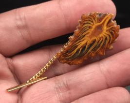 Vintage Wooden Flying Phoenix Fiery Bird Tie Pin Tack w/ Chain 1 1/4&quot; x ... - $13.99
