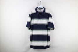 Vintage 90s Streetwear Mens 2XL Distressed Striped Color Block Golf Polo Shirt - £33.28 GBP