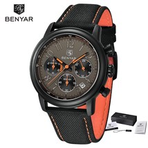 2022 BENYAR Men&#39;s Watches Men Wrist Watch Leather Watch Sports Waterproof Male C - $62.20