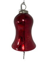 Midwest CBK Red Bell Christmas Ornament Kuegel Top Rhinestone Clapper NWTs 4.5 i - £14.20 GBP