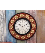 Wooden Hand Crafted Painted Wall Clock Handcrafted Wall Decor Living Roo... - £97.38 GBP