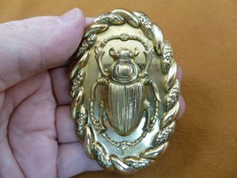 (b-bug-316) Scarab Egyptian beetle insect bug lover oval brass pin pendant Egypt - £18.96 GBP