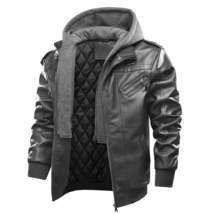 Men&#39;s Casual Foreign Trade Motorcycle PU Leather Jacket - £36.23 GBP+
