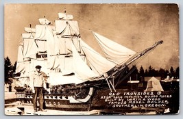 Old Ironsides Built By Lorin Wood Famous Model Build Southerlin Oregon Postcard - £7.72 GBP