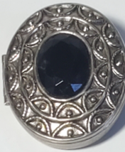 Vtg Silver Tone Chain Avon Perfume Locket Pendant Necklace Jewelry Brooch - £7.90 GBP
