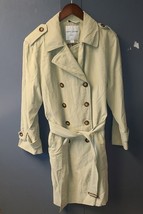 Larry Levine Men&#39;s Overcoat Light green/Beige Sz. L Buttons, Belt. - $29.65