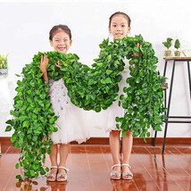 12Pcs 7ft Artificial Leaf Plants Vine Hanging Garland for Home Wall Decor - £10.52 GBP