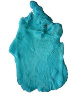 1 TURQUOISE BLUE DYED GENUINE RABBIT SKIN new hair hide fur pelt skins b... - £5.96 GBP