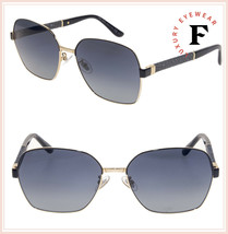 Jimmy Choo Sia Black Gold Oversized Gradient Metal Glitter Sunglasses Siaf - £132.93 GBP