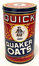 Vintage 1990 Quaker Oats Tin Metal Can Canister Advertising - Limited Edition - £10.52 GBP