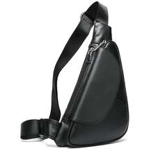 FR Fashion Co. 13&quot; Triangle Design Leather Crossbody Sling Bag - £52.37 GBP+