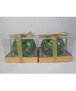 2 Keiv Tealight Holder Ornaments Green and Gold - £11.00 GBP
