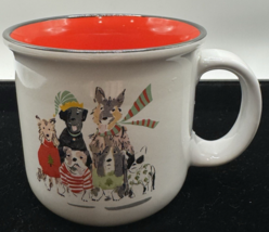 Title: Christmas Dog Mug Red Interior Campfire Style Holiday Puppies Cof... - $18.80