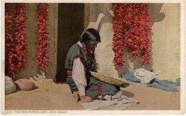 Original ~1910 The Red Pepper Lady Hopi Indian Detroit Publishing postcard - $13.86