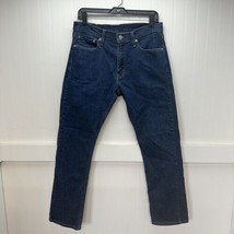 Levis 513 Jeans Mens 31x28.5 Blue Slim Straight Denim Dark Cotton Work Tag31x30 - £18.07 GBP