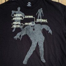 Zombie Winners Bracket T Shirt Black Vampires Ninjas Pirates  Adult Size... - $14.22