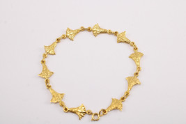 Bracelet égyptien en or jaune massif 18 carats estampé fleur de lotus... - £828.39 GBP
