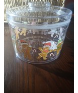 Ginerbread Christmas Cookie Jar Plastic With Lid-Brand New-SHIPS N 24 HOURS - $12.02 CAD