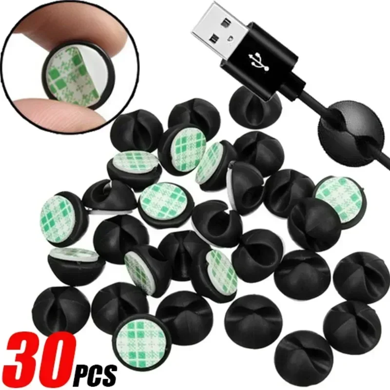 30-1pcs Car Dashboard Data Cable Clip Self-Adhesive USB Line Hub Wire Holder - £9.12 GBP+