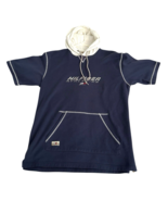 Vtg Tommy Hilfiger Athletics Men’s L Blue White Mesh Hooded Pullover Swe... - $45.47 CAD
