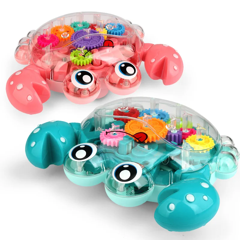 New Electric Transparent Gear Crab Robot LED Music Walking Educational Funny - £22.85 GBP+